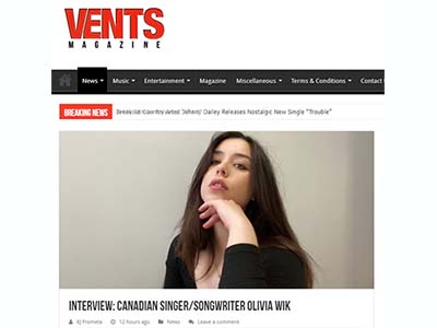 Olivia Wik - VENTS Magazine Interview