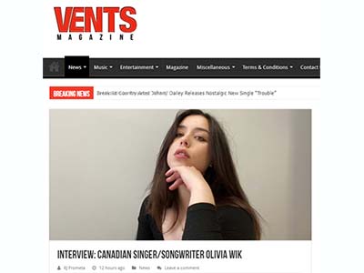 Olivia Wik - VENTS Magazine Interview